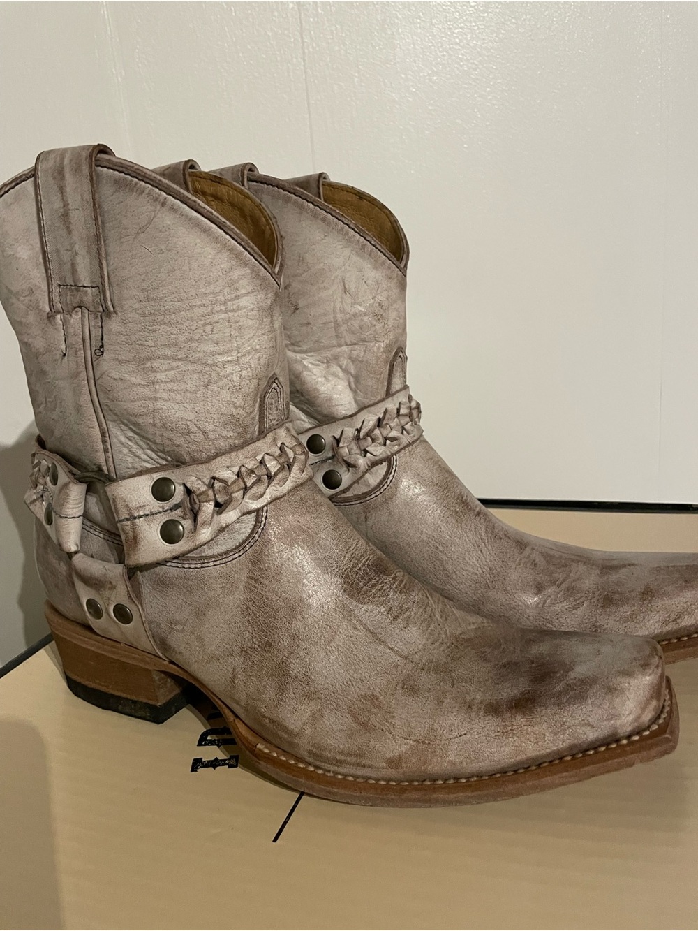 Idyllwind Braided Harness Western/Cowboy Ankle Boots — Gray, 7.5M, Leather